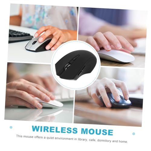 Ratón de computadora negro para biblioteca con diseño ergonómico de 6 teclas 3