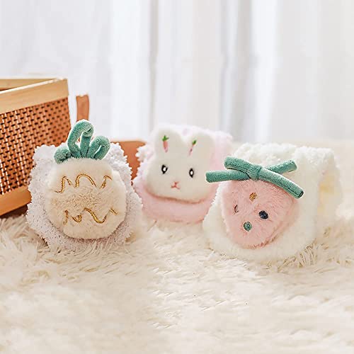 3D Baby Winter Fluffy Fuzzy Slipper Socks, 3Pairs Cute Animal Fuzzy Home Slipper Socks for Boy Girls3