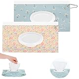 PEOVLVN 2 Pack Baby Wipes Dispenser Portable Travel Wipes Case Refillable Wet Wipes Container Reusable Wipes Pouch Wipe Holder for Diaper Bag Travel Strollers Backpacks