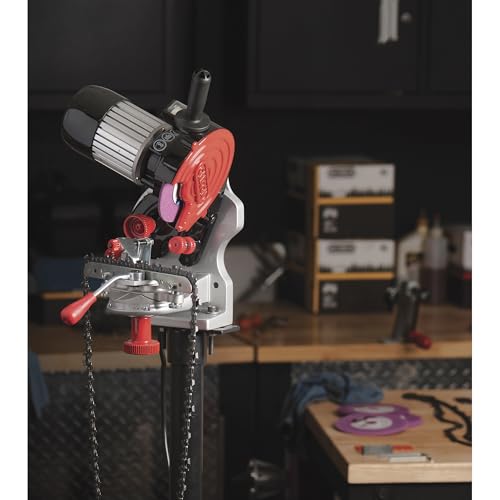 Oregon 410-120 Bench or Wall Mounted Saw Chain Grinder, red