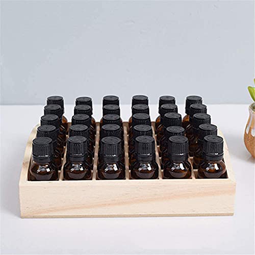 Caja de Almacenamiento de aceites Esenciales Organizador de Exhibición de Aceites Esenciales de Madera Soporte de 30 Ranuras para Botellas de 15 ml Colección de Esmaltes de Uñas Cover