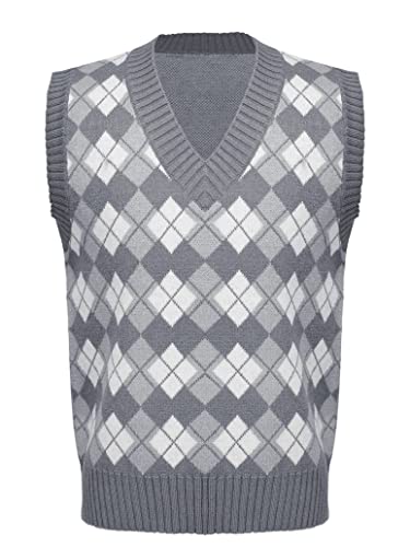 Kids Girls Sleeveless V-neck Plaid Printed Knit Sweater Vest Tops Autumn Casual Pullover Waistcoat3