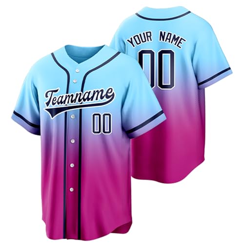 Camiseta personalizada de béisbol con nombre, número y logo cosidos para hombre y mujer miniatura 1