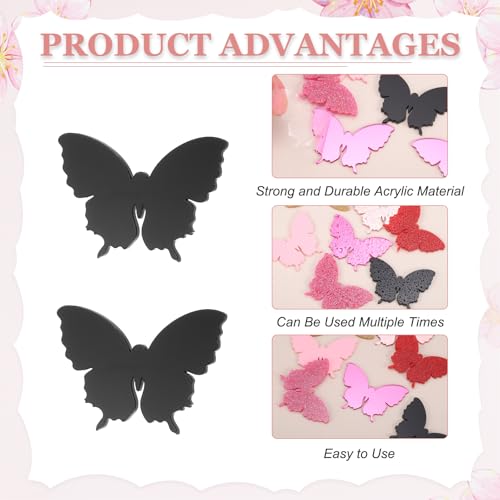 Étiquettes à boire papillon en acrylique noir de qualité supérieure pour réception - 3