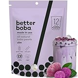 Better Boba All-Natural Ube Boba Pearls 8 Oz | Kosher, Vegan, Gluten-Free, Non-GMO Popping Boba for Bubble Tea, Desserts | 12 Servings | No Preservatives Tapioca Boba Balls | Made in USA