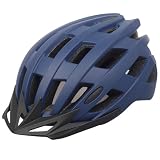 Adult Bike Helmets, Adjustable Mens Womens Bicycle Helmet, Lightweight Road Mountain Cycling Safety Sports Helmets with Detachable Visor Navy Blue L