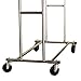 DecoBros Supreme Commercial Grade Double Rail Garment Rolling Rack, Chrome Finish