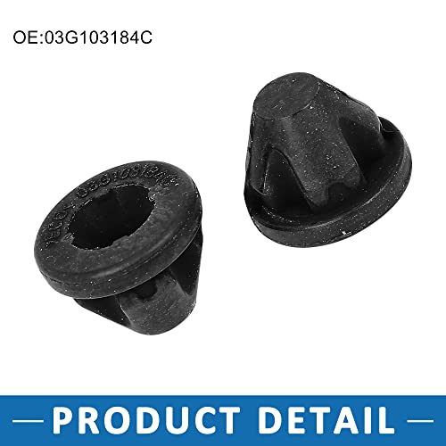 A Absopro Engine Cover Grommet 03G-103-184-C Socket For Volkswagen Jetta 2005-2010 Rubber Black (Set Of 6) #TOP3