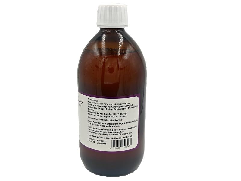 Lunderland Algenöl 90ml mit sehr hohem Anteil an Omega-3-Fettsäuren I Ergänzungsfuttermittel für Hunde und Katzen