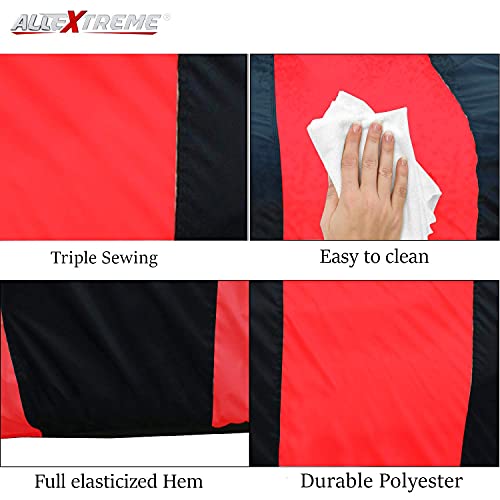 Image of Allextreme MXG5004 Car Body Cover Compatible with Mahindra XUV 300 Custom Fit Dustproof UV Heat Resistant Indoor Outdoor Body Protection (Navy Blue & Red with Mirror)