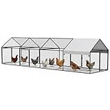 NUGRIART Metal Chicken & Duck Coop with Run – 157”x40”x40” Waterproof Poultry Cage, Portable Chicken Run, Ideal for Chicks, Hens & Ducks
