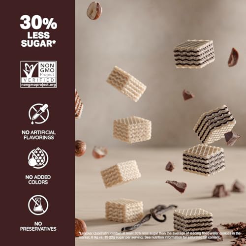 Image of Loacker Quadratini Cocoa & Milk Wafer Cookies, 30% Less Sugar, 6-Pack