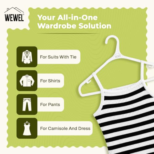 Image of WEWEL 40 Pcs Premium Hangers for Hanging Clothes (Matt Finish)(Bendless Design)(White | 40)