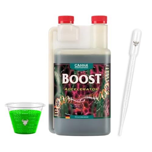 Canna Boost 1L mit Pipette und Messbecher Cup Blühstimulator für schnellere Blütenbildung höhere Erträge und intensives Aroma