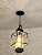 PARTPHONER 15" Dusk to Dawn Outdoor Pendant Light Exterior Hanging Lantern, Modern Black Metal Outside Chandelier Light Fixture Ceiling Mount with Water Glass for Front Porch Entrance Foyer Entryway