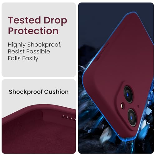 Image of FireNova Designed for iPhone 15 Case, Silicone Upgraded [Camera Protection] Phone Case, Soft Anti-Scratch Microfiber Lining Inside, 6.1 inch, Plum