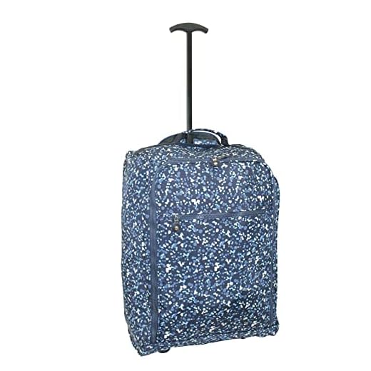 Maletas ligeras con ruedas, 55 x 40 x 20 cm, homologado para Ryanair, EasyJet, British Airways, Jet2 y más, Burbujas azules, Cabin Approved, Equipaje de mano aprobado por la cabina