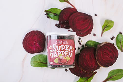Super Garden Freeze Dried Vegetables – Freeze dried Beetroot – Healthy Vegan Snack – 100% Pure and Natural – No Added Sugar, no Artificial additives and no preservatives (2.82oz)