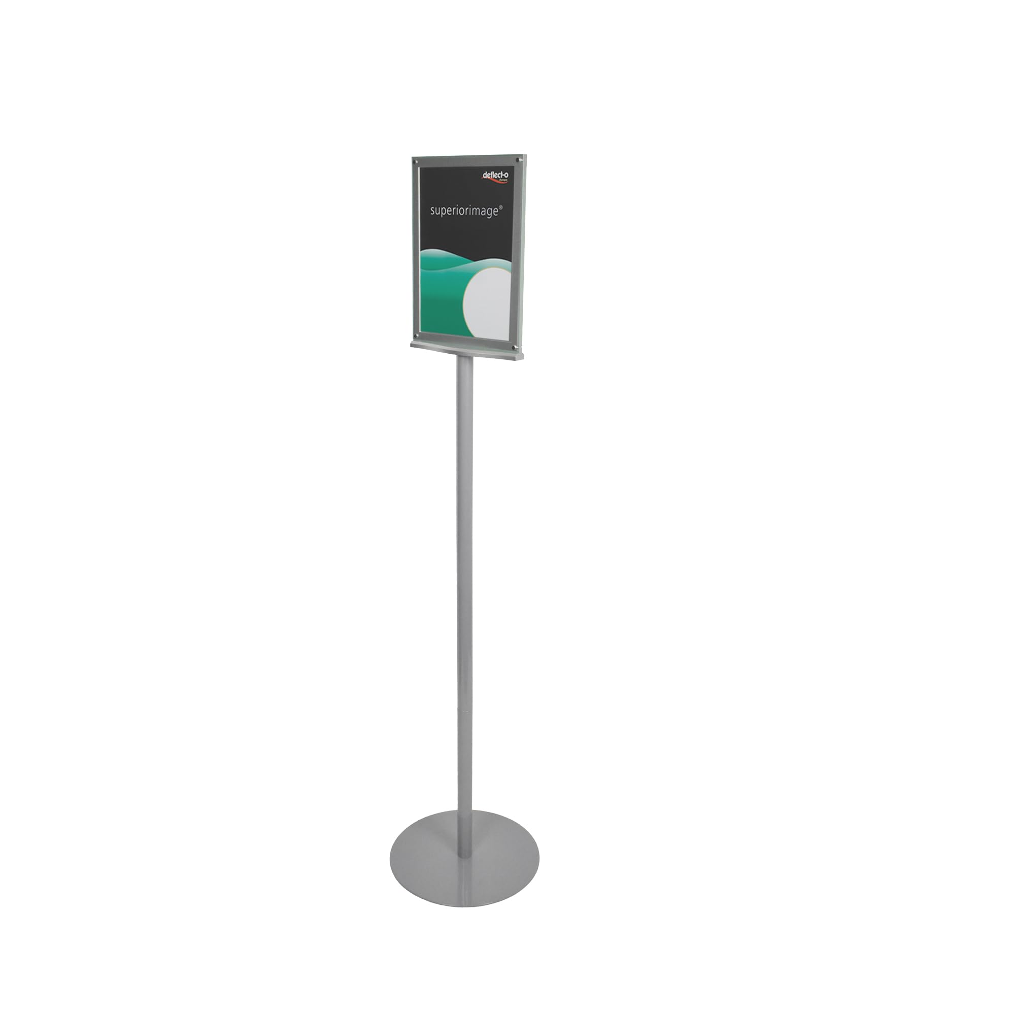 Deflecto Silver A4 Magnetic Double-Sided Floor Standing Sign Holder - Display Boards Free Standing - A4 Sign Holder - A4 Display Stand - Notice Board Signs - Standing Menu Holders - Sign Stand