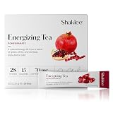 Shaklee Energizing Tea Pomegranate Flavor - Antioxidant-Rich Blend of Green, White, and Red Teas for Gentle Energy Lift - Energy Boost On-the-Go Packets - Hot or Cold - 28 Servings