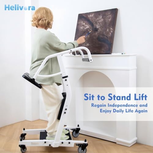 Image of Sit to Stand Lift for Elderly - Stand Assist Patient Lift with Sling, Patient Transfer Lift for Home Care Use, Mobility Lift Assist Transfer Device for Seniors, Adults & Disabled, 400lb Capacity