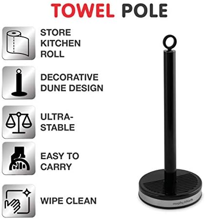 Morphy Richards 976012 Dune Towel Pole with Weighted Base, Anti-Slip Feet, Stainless Steel, Black