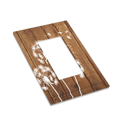 Plaque rustique en bois marron pissenlit pour interrupteur - 4