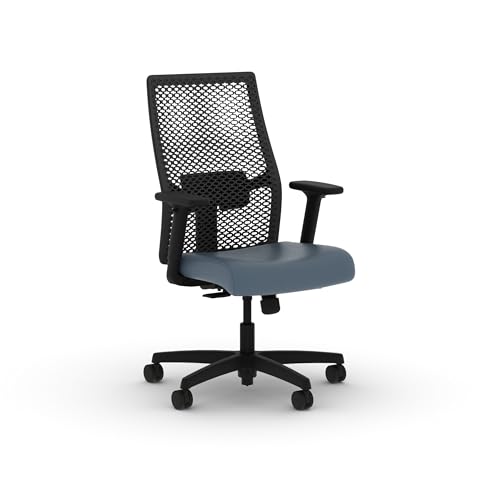 Image of HON Ignition 2.0 ReActiv Ergonomic Office Chair, Mesh Desk Chair with Lumbar Support, Synchro‑Tilt Recline, Height and Width Adjustable Arms, Swivel Wheels, Black Frame, Nimbus