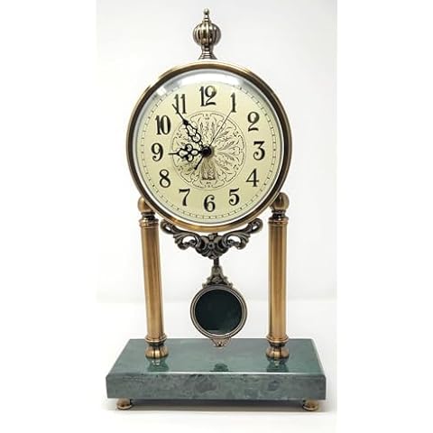 Elegant Marble and Brass Pendulum Clock Cover