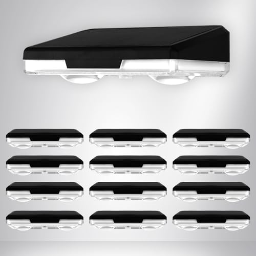 Hobychild Solar Fence Lights Outdoor，12 Pack IP65 Waterproof Fence Lights Solar Powered...