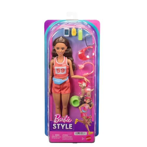 Barbie Barbie Poupée Barbie Style Coureuse Poupée chiot et 9 accessoires - vue 6