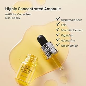 Ultra V Signature Ampoule - Anti Aging Antioxidant Serum – Peptides, Niacinamide, Hyaluronic Acid – Anti Wrinkle, Smoothes, Softens Skin - 0.27 fl.oz 4 Packs 12,000ppm