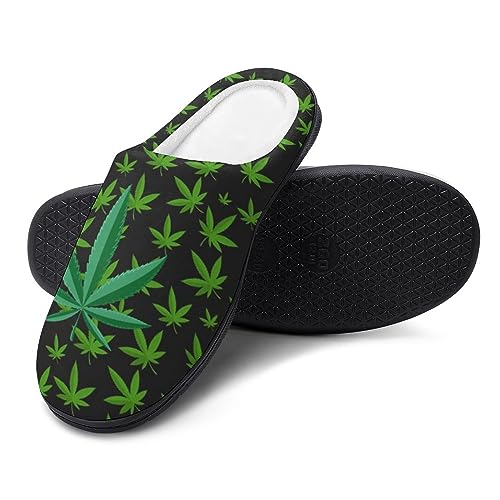 Leaf Weed Rasta Marijuana Red Yellow Green Art Man Woman Slippers Soft Keep Warm Cotton Shoes Anti Skid Winter Indoor Step on2