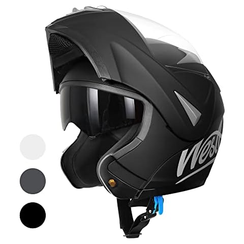 Casco de moto integral abatible Westt para chopper, ciclomotor y scooter, certificado ECE DOT, negro, L Cover