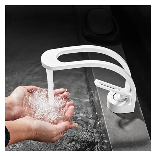 Grifo de Agua fría y Caliente de cobre con sofisticado acabado cromo blanco 3