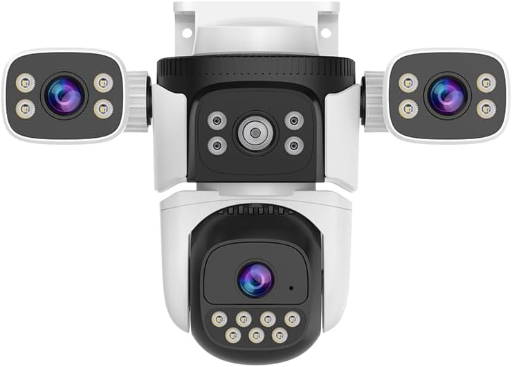 O Kam Pro 6MP HD Three-Lens Security Camera, 360° Coverage, 2.4G WiFi, Pan & Tilt, Sound Light Alarm, Two Way Audio, Human Tracking, Night Vision, Outdoor Surveillance CCTV(CS621SR)