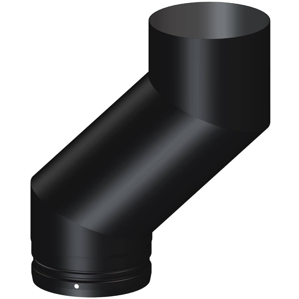 Stovemaestro Black 5-Inch Double Bend Flue Pipe, 125Mm, Short Offset, Single Wall,