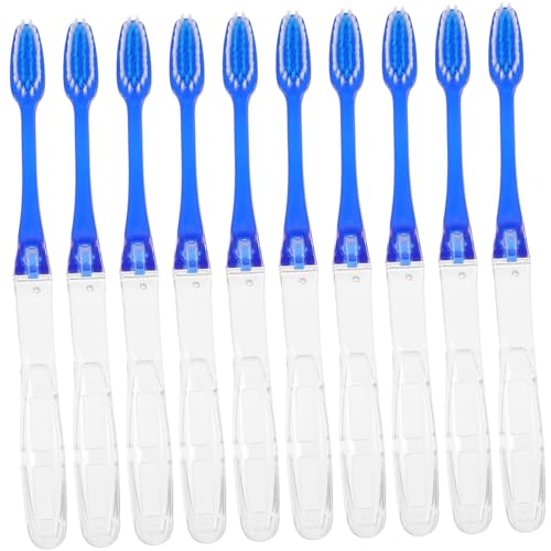 Mikinona 10 piezas Cepillos Dientes Viaje Plegables Compactos Portátiles Plástico Seguro Diseño Ergonómico Limpieza Profunda Camping Negocios Turismo
