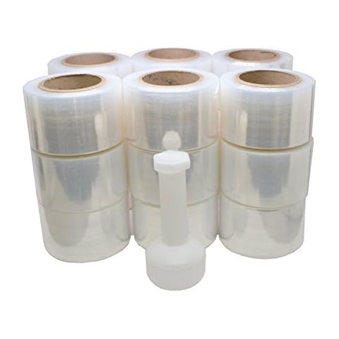 TOTALPACK - 3"x 1000 FT Roll -80 Gauge Thick + Hybrid technology with Dispenser, 18 Pack Stretch Moving & Packing Wrap. Industrial Strength, Clear Plastic Pallet Shrink Film Ideal For Furniture, Boxes Cover