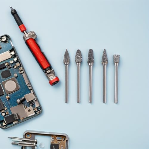 Juego de 10 fresas rotativas de carburo de tungsteno miniatura 7
