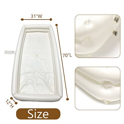 image for FMJI Medical Inflatable Bathtub Shower System, Adult PVC Bathtub with 
