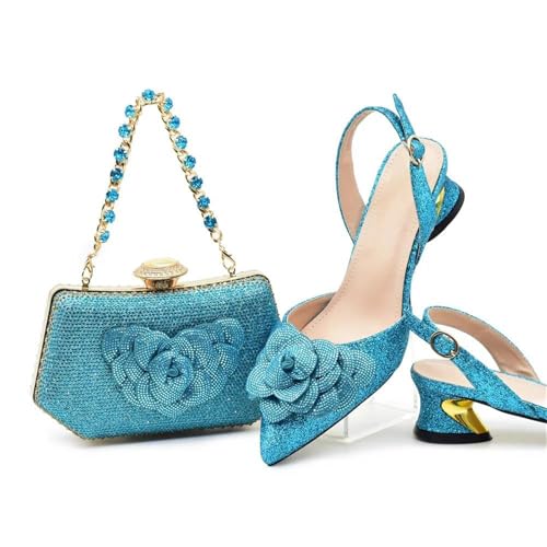 Womens 2025 Satin Clutch Purse Bag Italian Wedding Shoes Set Rhinestone Luxury Party Pumps and Matching Evening Bag2