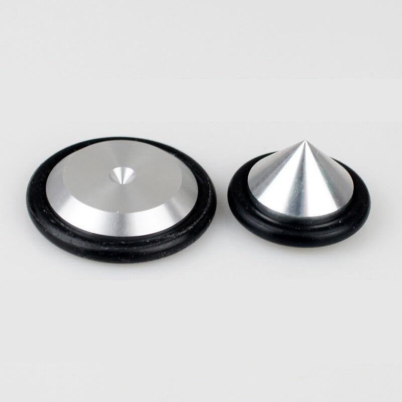 Generic 4X 23mm Aluminium Speaker Spike+Pad Base Amplifier Isolation Stand Feet #Silver