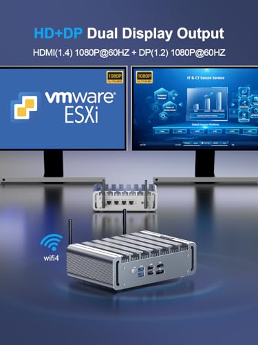 Image of HYSTOU Mini Computers Fanless Firewall: Alder Lake N100 Mini PC Fanless 8GB Ram DDR5 128GB NVMe SSD Firewall Appliance Router for Home