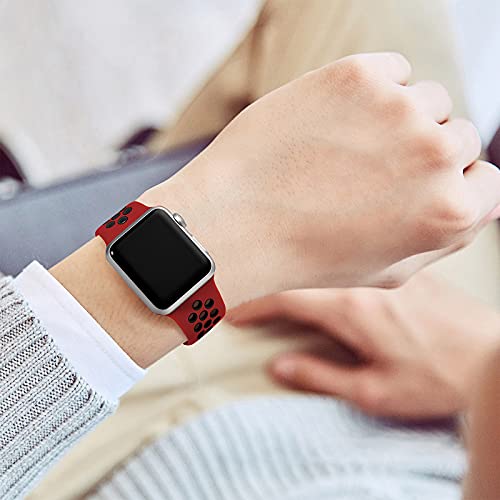 Image of Lerobo Sport Band Compatible with Apple Watch Band Ultra 49mm 45mm 44mm 42mm 41mm 40mm 38mm for Men Women,Soft Silicone Breathable Strap Sport Band for iWatch Ultra 2 SE Series 9 8 7 6 5 4 3 2 1