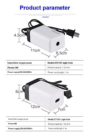 Image of VAYINATO CT-202 Two Way Air Volume Adjustable Aquarium Oxygen Air Pump | Low Noise Operation (Pump Only) by Petzlifeworld