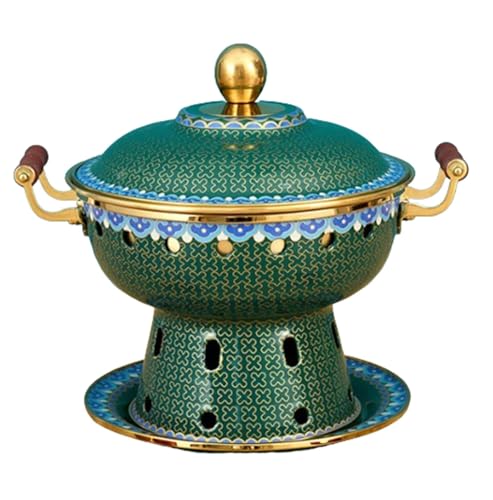 Olla tradicional de cobre cloisonné para fondue miniatura 1