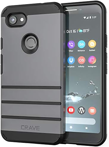 Crave Pixel 3a XL Case, Strong Guard Heavy-Duty Protection Series Case for Google Pixel 3a XL - Slate