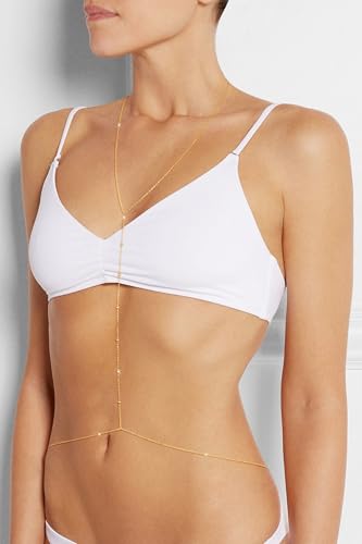 BERISO 14K Gold Plated Body Chain for Women - Sexy Waist Beads Chain, Adjustable Beach Body Jewelry, Elegant Bikini Belly Chain, Boho Festival Layered Body Jewelry (26.5-33 Inch)4