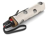Knirps T.200 Taschenschirm Duomatic Comet Creme - inkl. Futteral im Schirmdesign - Hochqualitative Verarbeitung - 100% Polyester - Windkanal getestet - kompakt, komfortabel u. zuverlässig, Gemustert